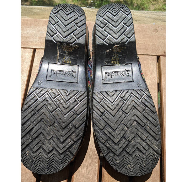 Bjorndal Women Clogs Ally Tribal Blanket Woven Fabric Striped Tapestry Size 7.5 - Picture 8 of 8